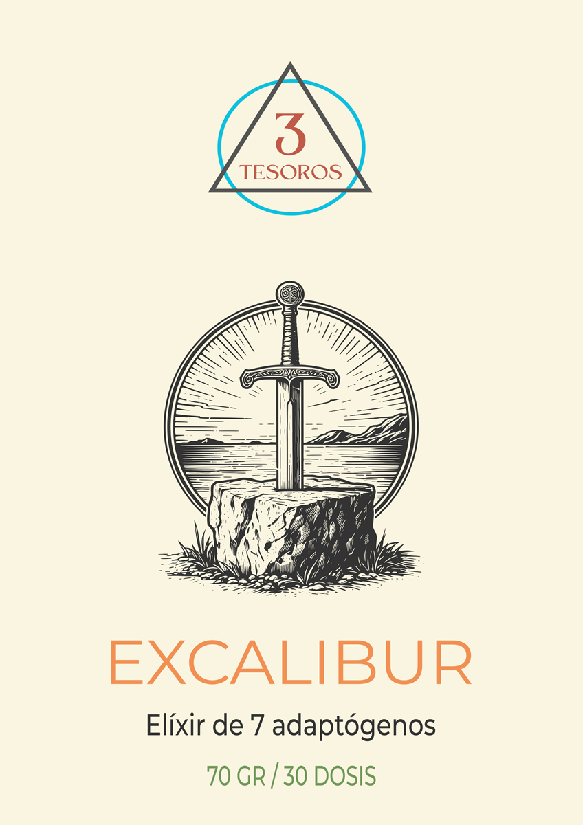 Excalibur · adaptógenos funcionales de alta potencia de 3 TESOROS